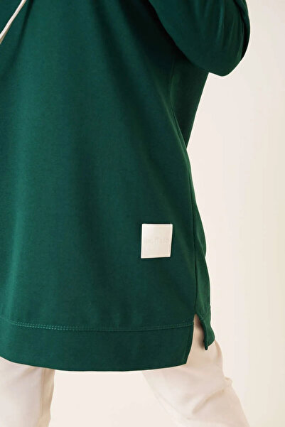 Smy moda Women's Seasonal Loose Crew Neck Embroidered Long Hijab Tunic Long Sports Model Seasonal Tunic