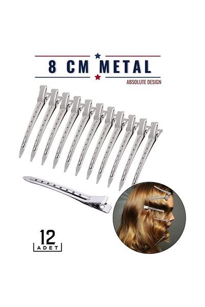 SepetBudur Modacar Hair Clip Metal Barrette 12 Pcs Absolute Design