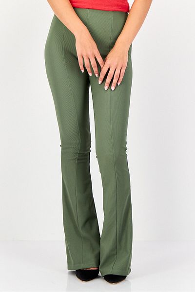 Reserved Women Regular Fit Textured Palazzo Pants, Army Green