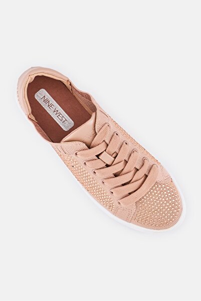 Nine West Women Embellished Lace Up Casual Shoes, Nude