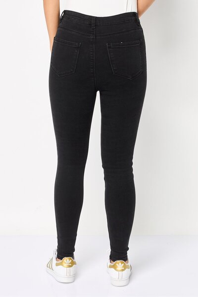 DeFacto Women Super Skinny Fit Solid Stretchable Jeans, Black