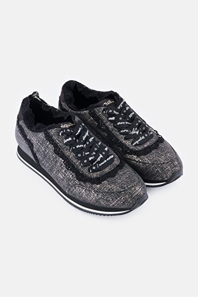 Desigual Women Brand Logo Lace Up Casual Shoes, Black