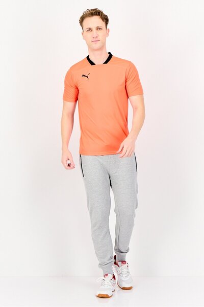 Puma Men Slim Fit Brand Logo Training T-Shirt, Coral