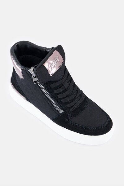Dkny Women Cindell Lace Up High Top Sneakers, Black