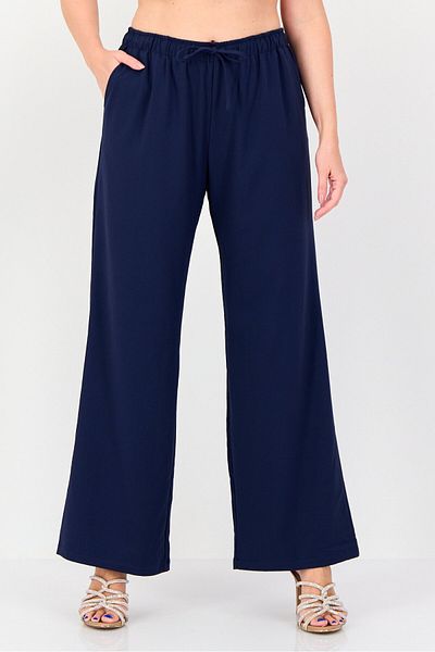 Don't Call Me Jennyfer Women Regular Fit Plain Straight Leg Pants, Navy