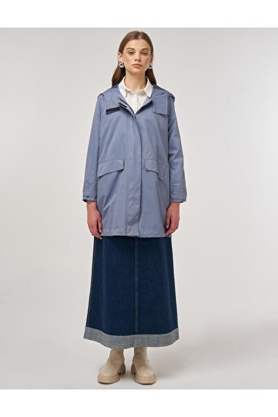 KYR Kapüşonlu Kısa Trençkot Antrasit