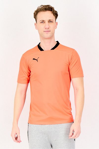 Puma Men Slim Fit Brand Logo Training T-Shirt, Coral