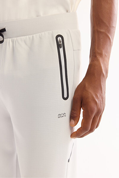 Avva Erkek Açık Gri Beli Lastikli Bağcıklı Bi-Stretch Regular Fit Eşofman Altı A52Y3416