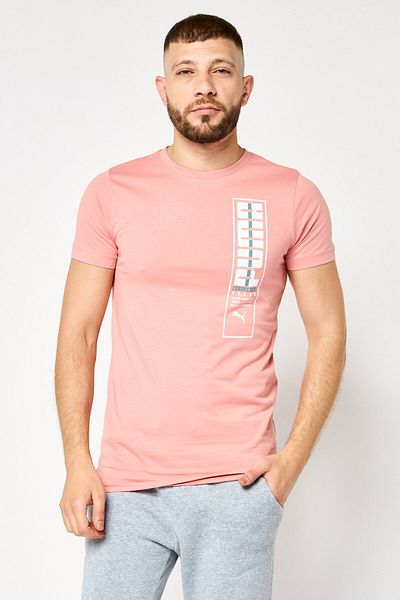Puma Men Sportswear Fit Short Sleeve Outdoor T-shirt, Dark Blush