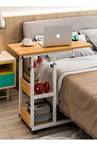 sharpdo Mobile Bed Desk for Student Dorms, Yellow