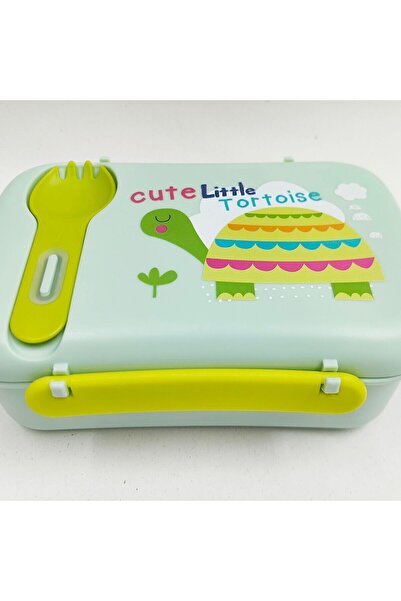 Parfait Cute Little Tortoise Printed Lunch Box with Spoon for Kids 600ml