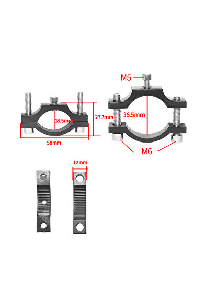 Choice 2 قطعة من أعلى M5 أسود 2 قطعة من الألومنيوم للدراجة النارية مصباح أمامي للدراجة النارية مثبت على المقود مشبك ثابت