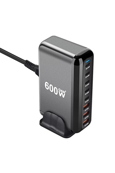 Choice شاحن كوري جديد 600 واط GaN Fast Charge 3.0 USB Type C سريع مع 8 منافذ،...