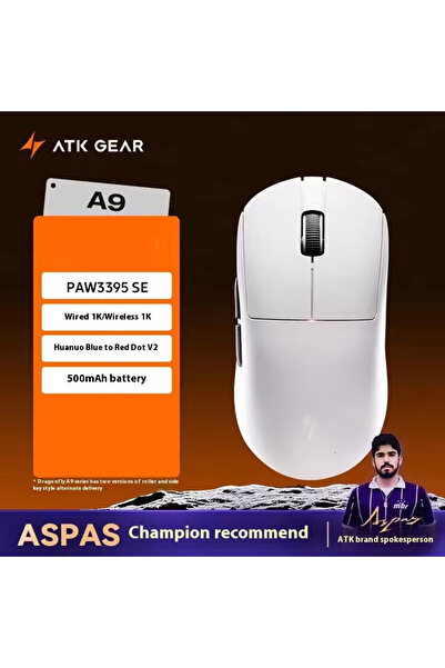 Choice4 A9 White ATK Dragonfly A9 Series Wireless Mouse Tri Mode PAW3950 Nord...