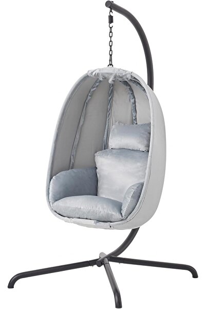 sharpdo Sharbedo Hanging Chair with Frame + Soft Seat Cushion, Side Lining, Back and Seat Cushion, Hanging B