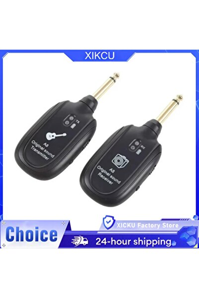 Choice XIKCU A8 Guitar Wireless System Transmitter Receiver Built-in Rechargeable Built- in Rechargeable...