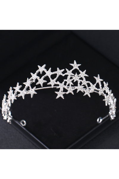 Choice تيجان وأغطية رأس زفاف من الكريستال الفضي وأحجار الراين وإكليل الأميرة ...