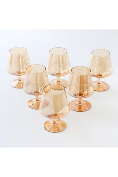 sharpdo 6 Pieces 480ml Flat Diamond Glass for Fruit, Juice, and Drinks (Amber), by Sharbedo