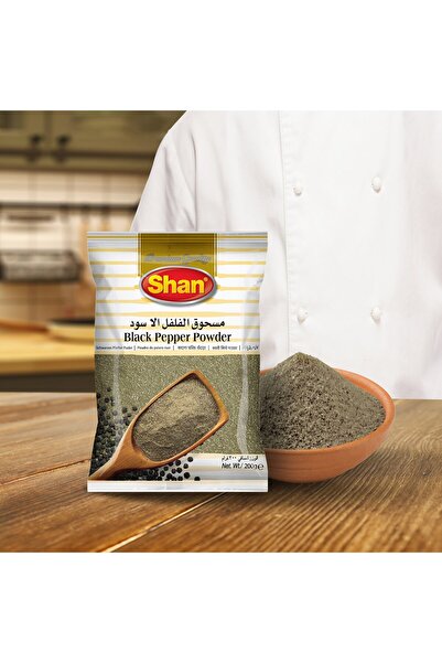 Shan Black Pepper Powder 200 g Pure Fine Ground Spice for Seasoning Cooking and Natural Heat Flavor