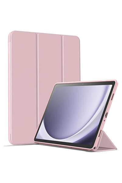 Choice غطاء حماية ثلاثي الطي لجهاز Tab A9 8.7 بوصة، لون وردي، متوافق مع أجهزة Tab A9 8.7 بوصة موديلات 2023 SM-X110 و SM-X115، مع حامل مغناطيسي.