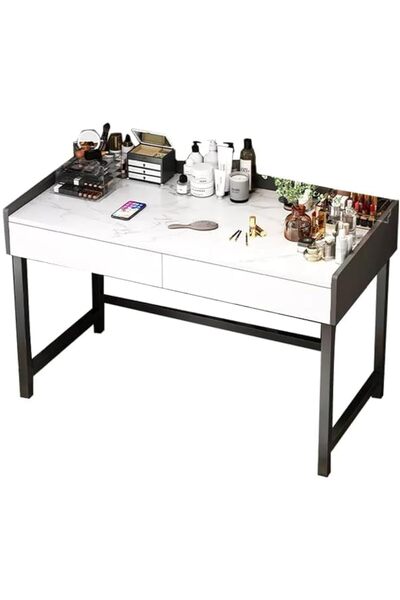 sharpdo Sharbedo Desk with Marble Design and Dual Drawers 80 × 40 × 80 cm