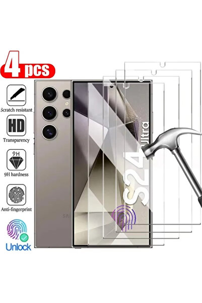 Choice 4 قطع لهاتف Galaxy S24 Ultra NNBILI 4 قطع غطاء كامل من الزجاج المقوى لهاتف Galaxy S24 S25 Ultra S24 Plus F