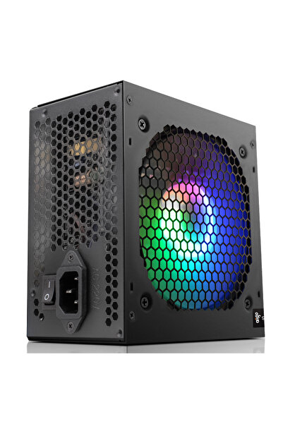 Aigo مزود طاقة AK PC PSU بقوة 800 وات بمقبس الاتحاد الأوروبي، 800 وات، مناسب للألعاب التنافسية، RGB، مروحة 120 مم، 220 فولت، ATX، سطح مكتب