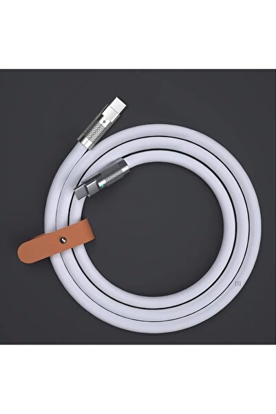 Choice كابل PD أبيض 120 واط 6 أمبير فائق السرعة PD من النوع C كابل سيليكون سائل شحن سريع 1 متر 2 متر كابل USB U