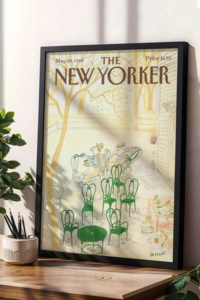 Saturn The New Yorker Framed Painting May 20 1985 - Tea Garden Painting