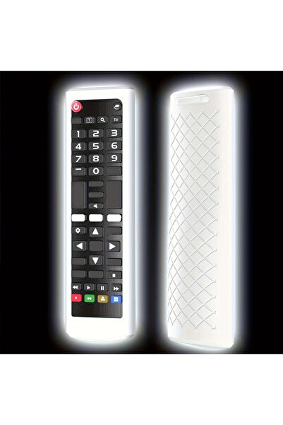 Choice غطاء سيليكون أبيض مضيء من MRSVI لجهاز التحكم عن بعد للتلفزيون الذكي AK...