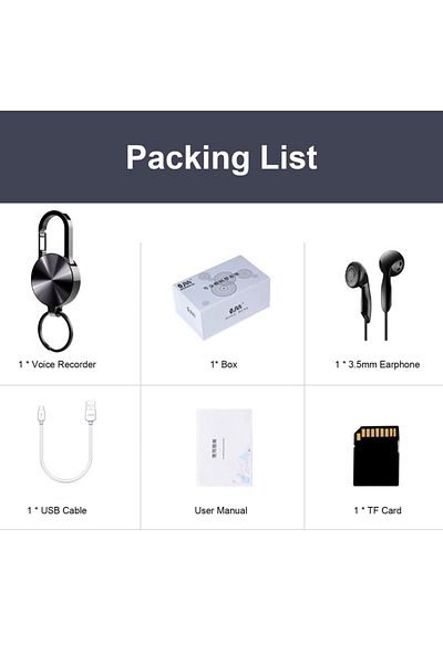 Choice 8GB Silver S25 Mini Voice Recorder Portable Keychain Digital Rectangle Dictaphone USB Audio Sound Re