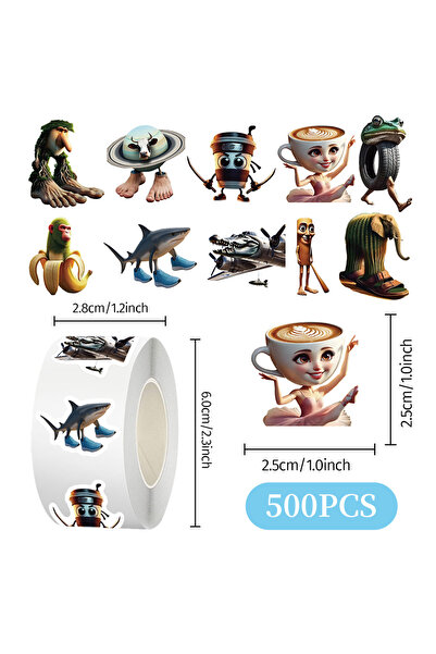 Choice متعدد الألوان 500 قطعة/لفة تونغ تونغ ساهور إيطالي برينروت AI مجردة ختم...