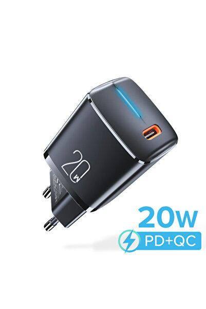 Choice شاحن QOOVI GaN 20 واط USB Type C بمقبس الاتحاد الأوروبي باللون الأسود،...