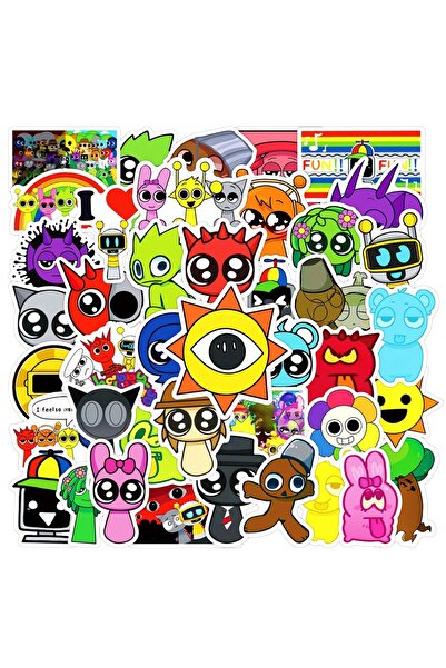 Choice ملصقات Incredibox Sprunki متعددة الألوان، 60 قطعة، ملصقات Incredibox ا...