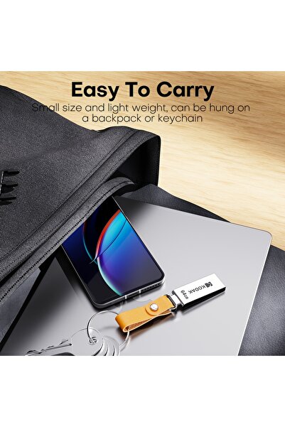 Kodak 18D-K122 metal USB flash drive, 32GB/64GB/128GB USB 2.0, portable car music USB storage drive,