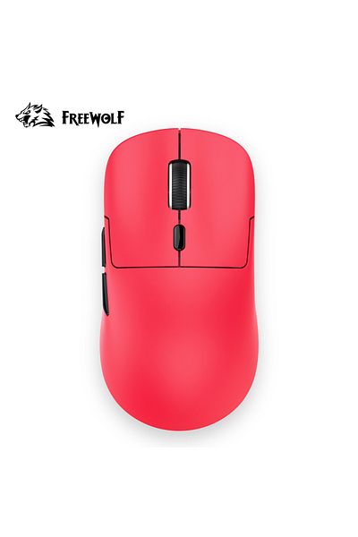 Choice Red FREEWOLF A6 Wireless Gaming Mouse PAW3311,Lightweight 1000 Hz Professional Mouse,Bluetooth Tri-M