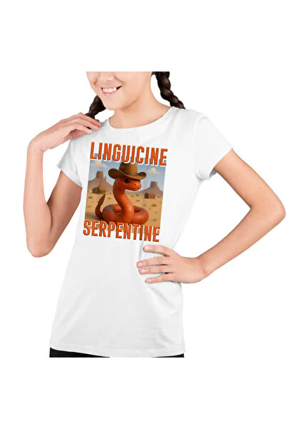 OEM Tricou Copii Fete Brainrot Linguicine Serpentine