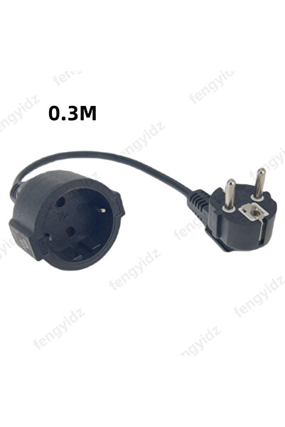 Choice سلك تمديد طاقة أوروبي أسود بطول 0.3 متر، كابل تمديد طاقة ألماني من ذكر إلى أنثى لأجهزة P