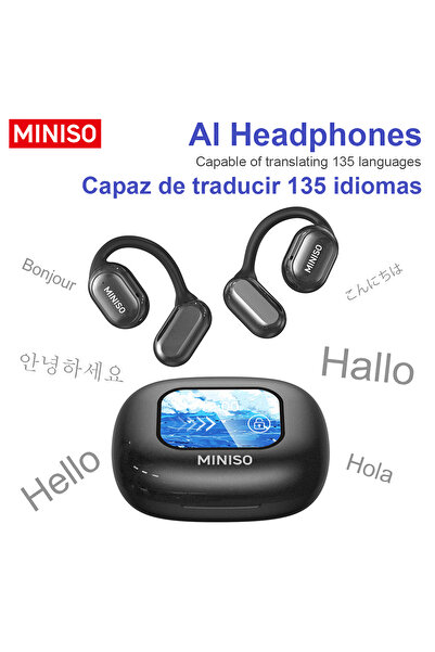 Miniso سماعات رأس لاسلكية X30 سوداء اللون مزودة بتقنية البلوتوث وسماعات أذن ل...