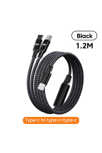 Choice كابل شحن سريع 2 في 1 من بلاك ماكس PD100W من نوع USB C للهواتف المحمولة...