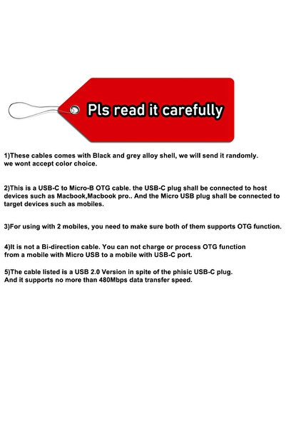 Choice كابل USB C إلى Micro USB بطول 0.5 متر، كابل USB C إلى Micro USB بطول 3...