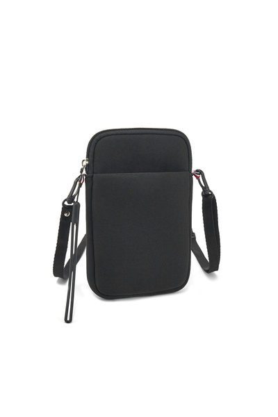 Choice حقيبة تخزين الهاتف المحمول ذات التصميم المتقاطع باللون الأسود، حقيبة م...