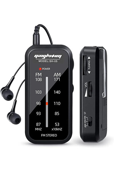 Vikefon black Mini Radio Portable Walkman Radios AM FM Portatil Hand Stereo M...