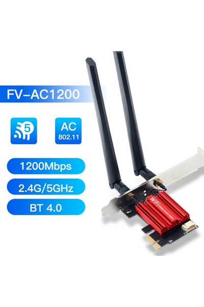 Choice 1p AC1200 WiFi 5 PCIE WiFi Adapter Wireless Network Card Bluetooth 4.0 Dual Band 2.4G/5GHz 802.11AC