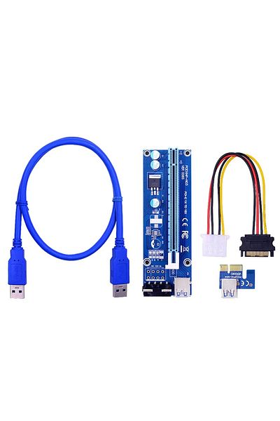 Choice 0.6m pcie3.0 PCI-E Riser Card 60CM USB 3.0 Cable SATA to 4Pin PCI Express 1X to 16X Extender Adapter