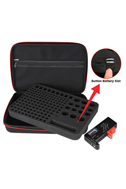 Choice Battery Organizer Storage Case with Tester, Battery Vault Bag Fireproof Explosionproof Holder Che...