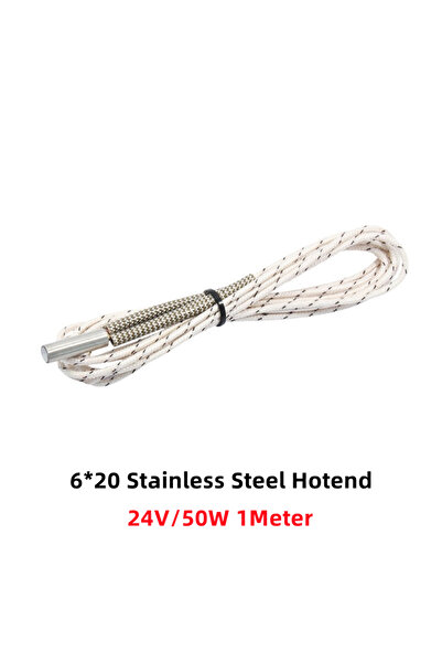 choice2 سخان خرطوشة سيراميك 6x20 24 فولت 50 واط وزن 1 متر 12 فولت/24 فولت 40 واط 50 واط 30 واط كابل 6*20 مم 1 متر/2 متر طابعة ثلاثية الأبعاد