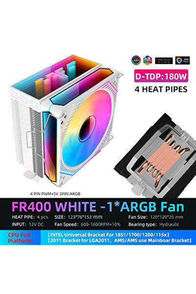 Choice3 A-RGB Other FR400-A-White-1FAN Metalfish CPU Air Cooler 4 6 Heat Pipe...