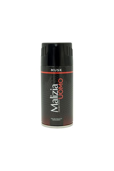 Malizia Uomo Musk Deodorant Body Spray for Men 150ml |Premium Deodorant 24H Protection