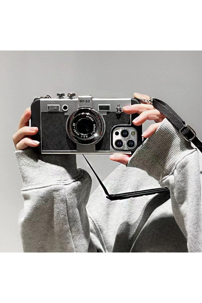 Choice for iphone11(6.1") black Emily In Paris 3D Retro Camera Leather Case for IPhone 11 13 14 15 Pro Max